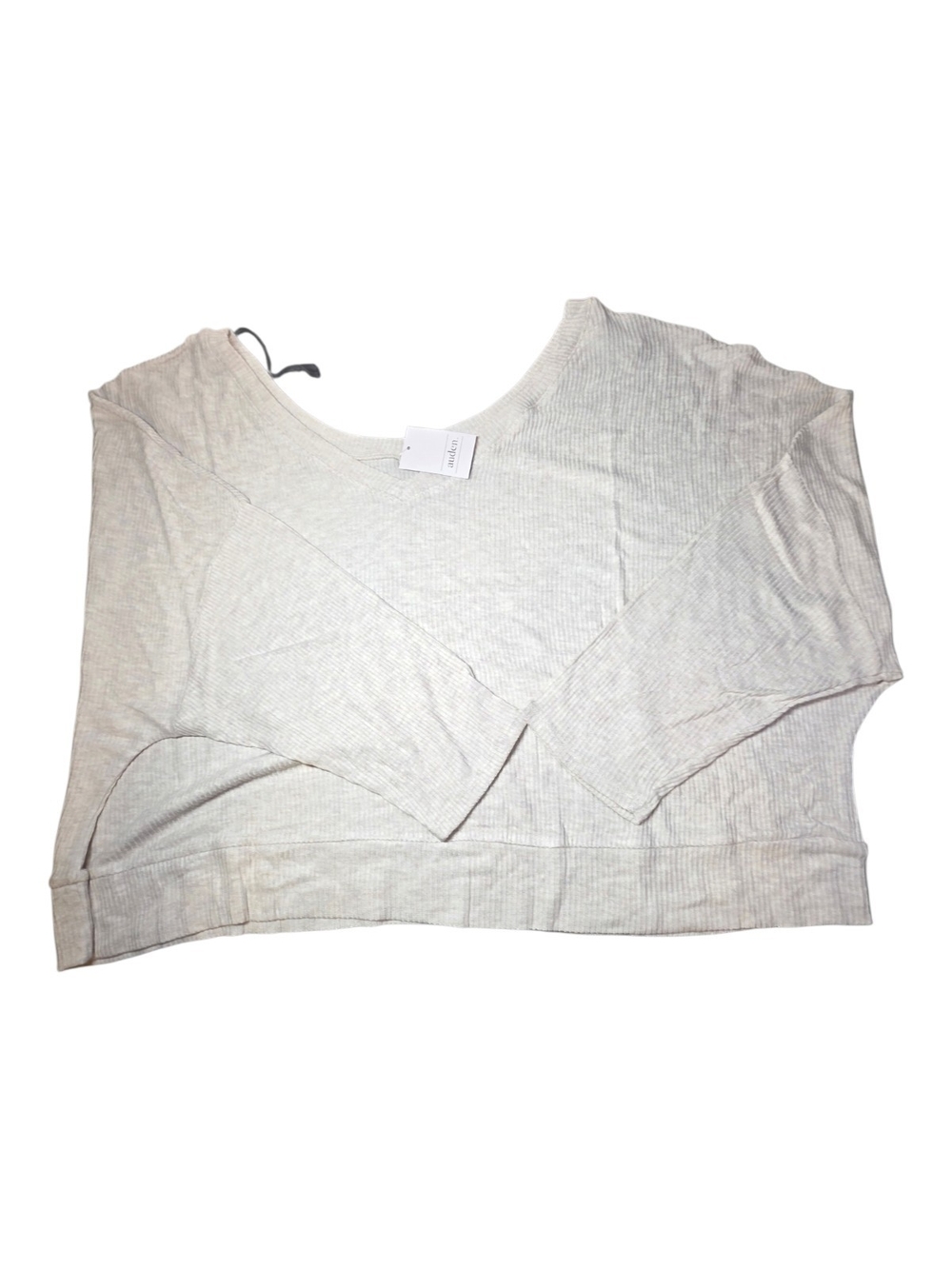 NWT Auden Beige Tan Ribbed Knit Sleepwear Lounge Top Plus Size 3X Cozy Soft